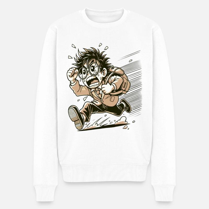 Otaku en colère nerd japonais - Pull Premium bio Homme - blanc