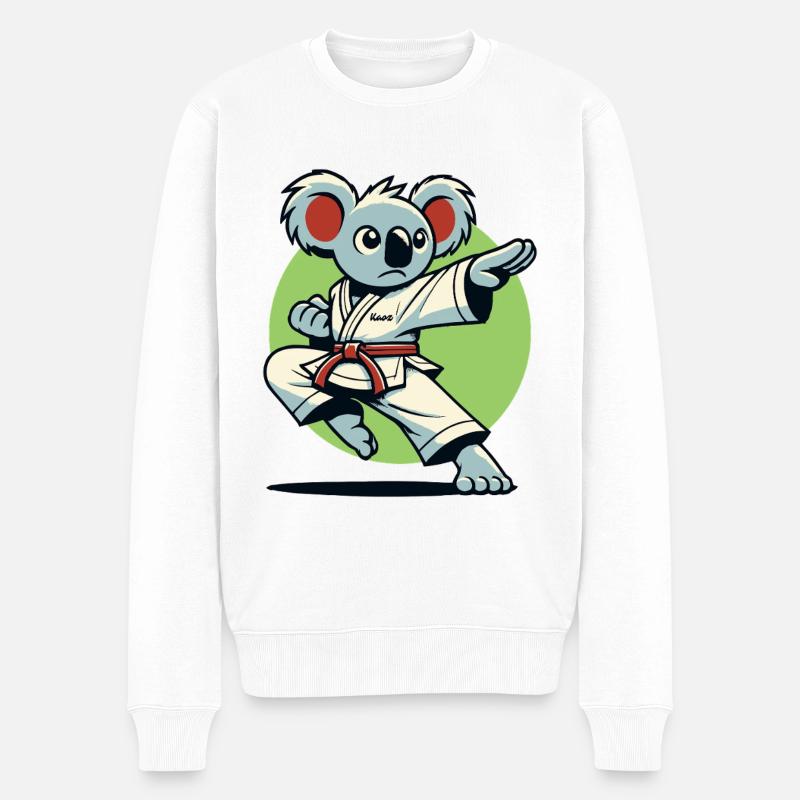 Karate-Koala – Kung-Fu-Kämpfer - Männer Premium Bio Pullover - Weiß
