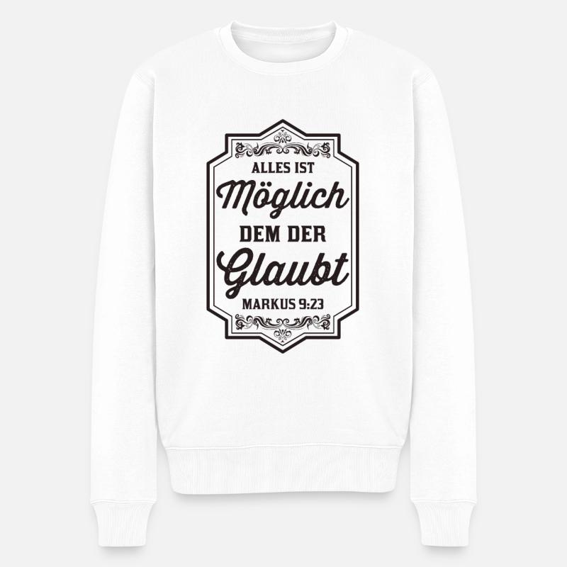 Bibelvers - Christlich - Glaube - Männer Premium Bio Pullover - Weiß