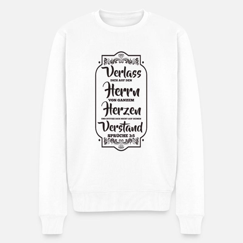 Bibelvers - Männer Premium Bio Pullover - Weiß
