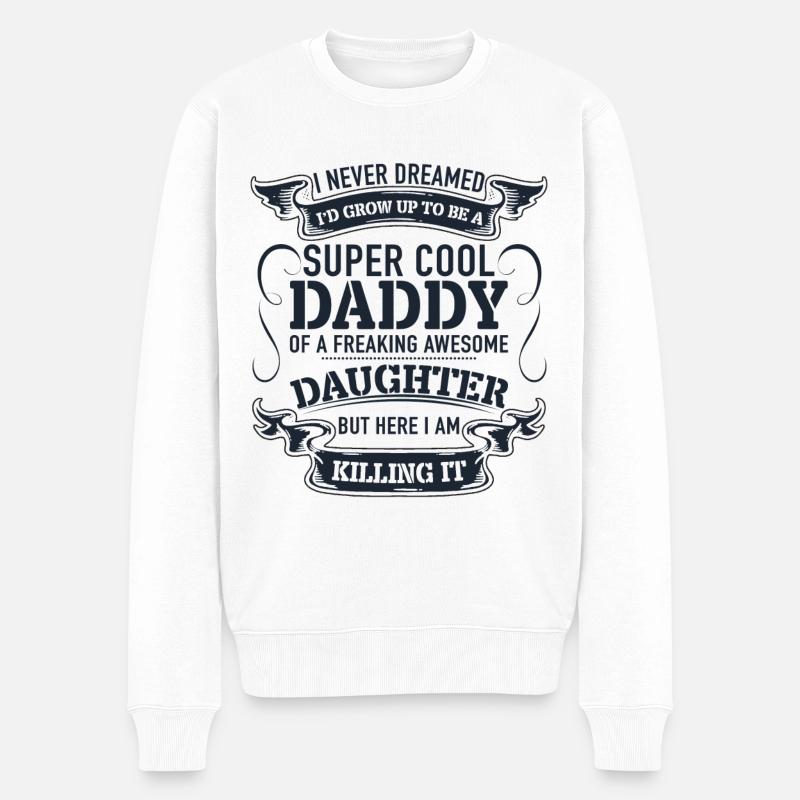 Super cooler Daddy von A Freaking Awesome - Männer Premium Bio Pullover - Weiß