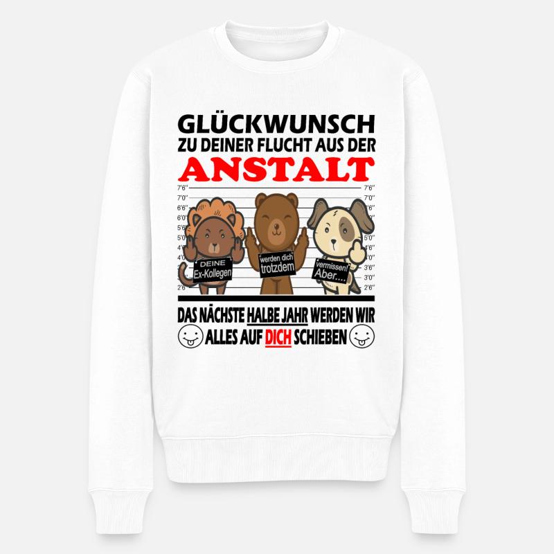 Abschiedsgeschenk Kollege - Jobwechsel - Männer Premium Bio Pullover - Weiß