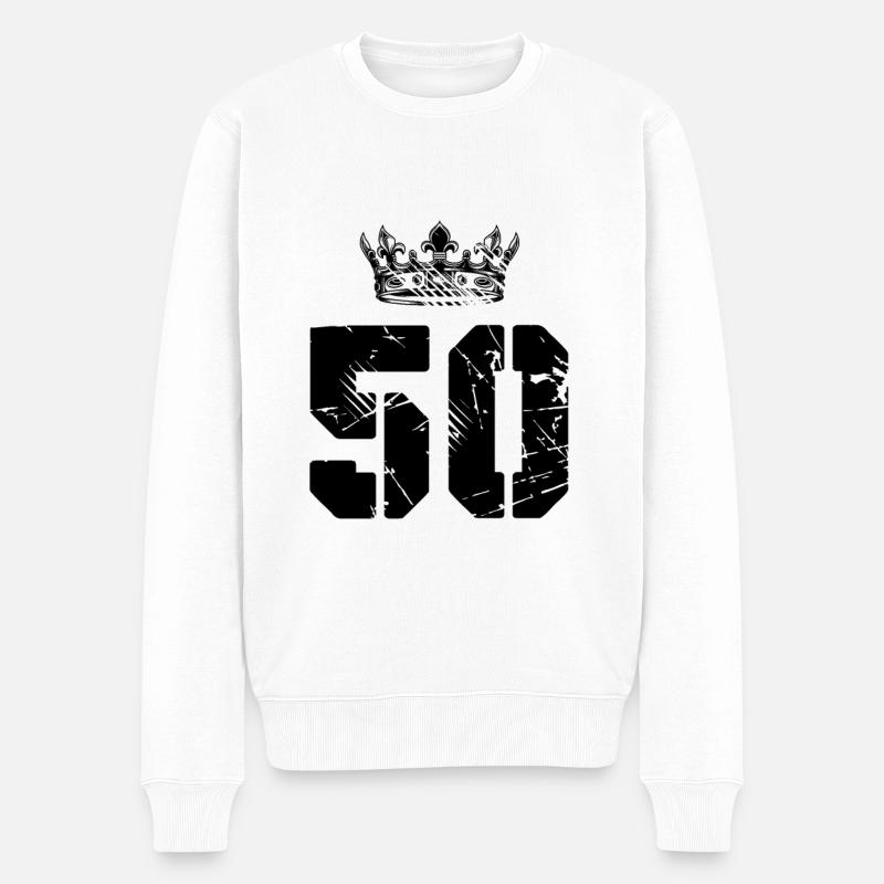Couronne de 50 numéros - Pull Premium bio Homme - blanc