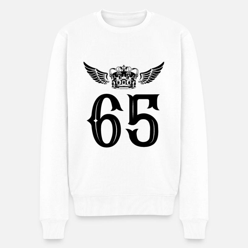 65 Couronne numérique - Pull Premium bio Homme - blanc
