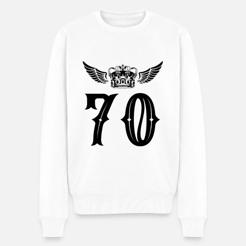 70 Couronne de numéros - Pull Premium bio Homme - blanc