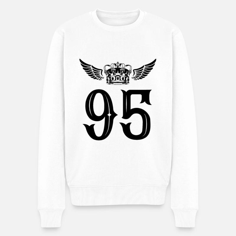 95 Couronne numérique - Pull Premium bio Homme - blanc