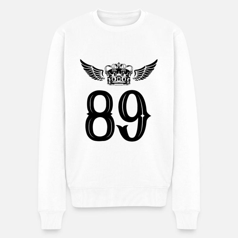 89 Couronne de numéros - Pull Premium bio Homme - blanc