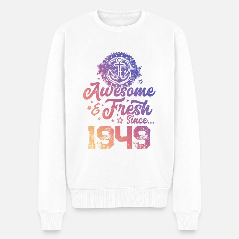 1949 awesome fresh - Männer Premium Bio Pullover - Weiß