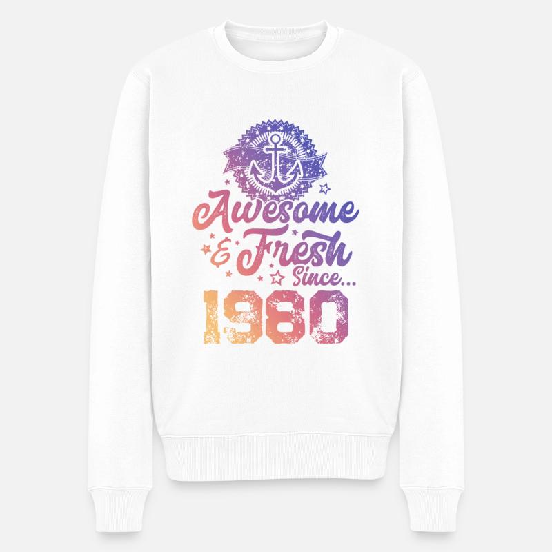 1980 génial frais - Pull Premium bio Homme - blanc