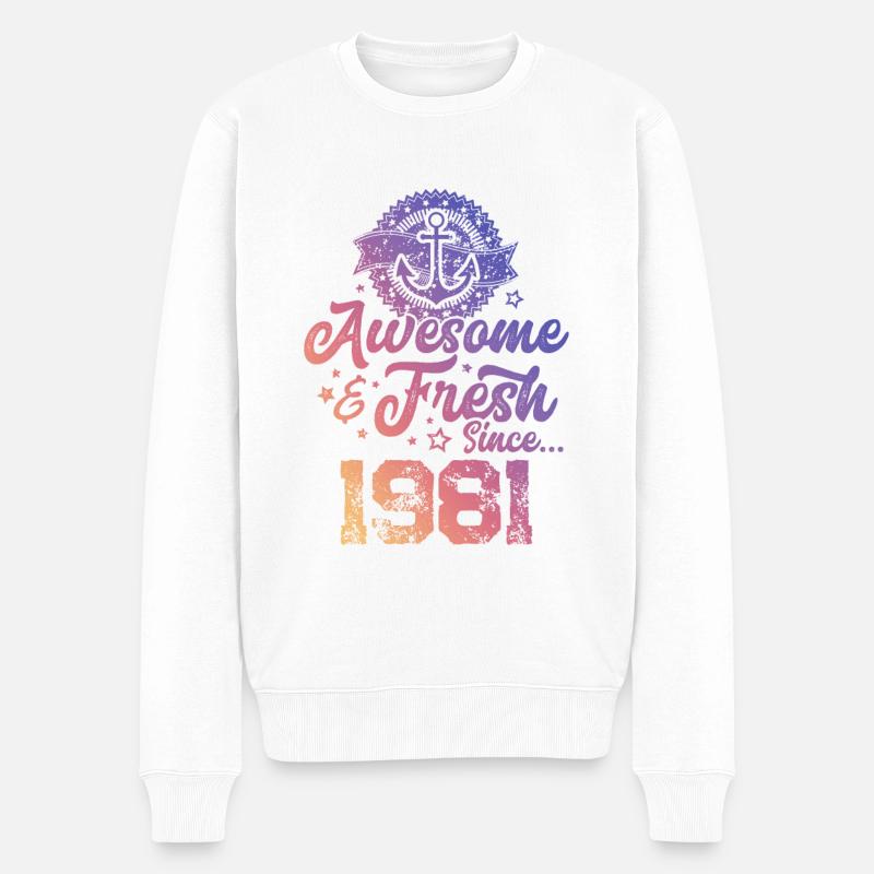 1981 génial frais - Pull Premium bio Homme - blanc