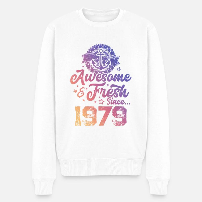 1979 awesome fresh - Männer Premium Bio Pullover - Weiß