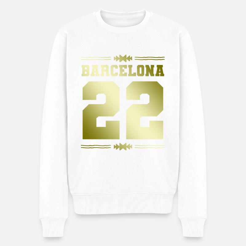Barcelona 22 - Männer Premium Bio Pullover - Weiß