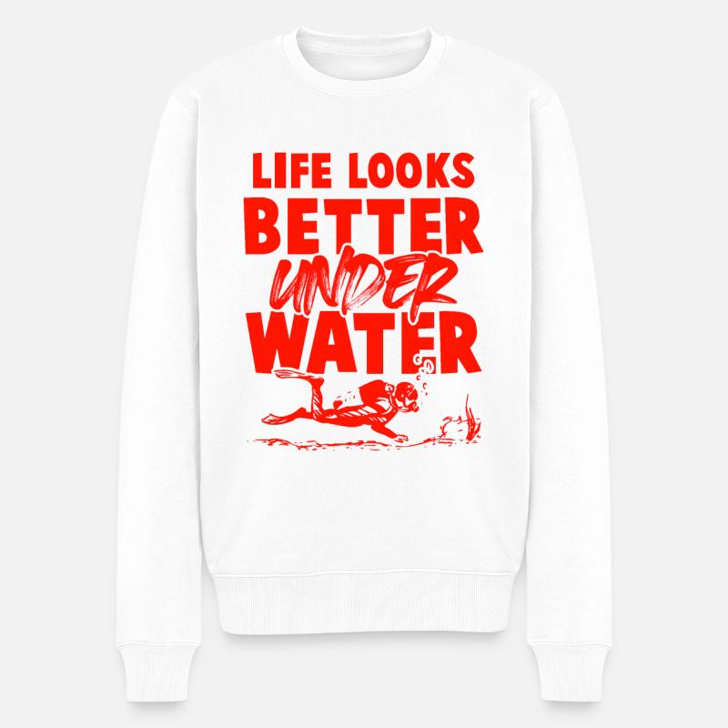 plongée sous l’eau - Pull Premium bio Homme - blanc