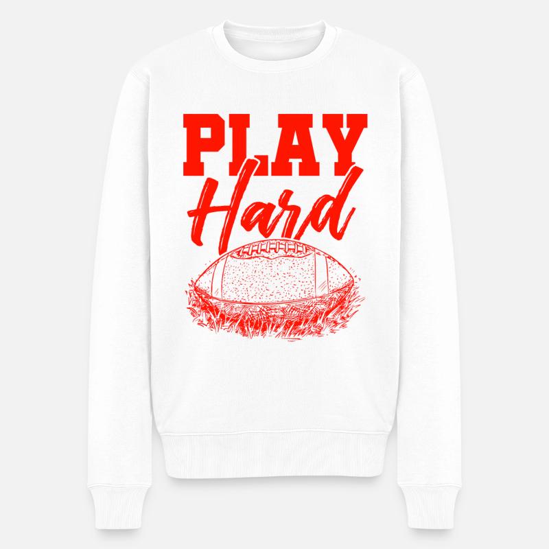 spiel hart football - Männer Premium Bio Pullover - Weiß