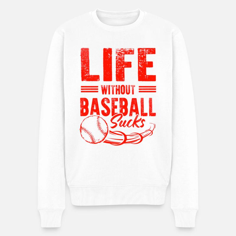 leben ohne baseball - Männer Premium Bio Pullover - Weiß