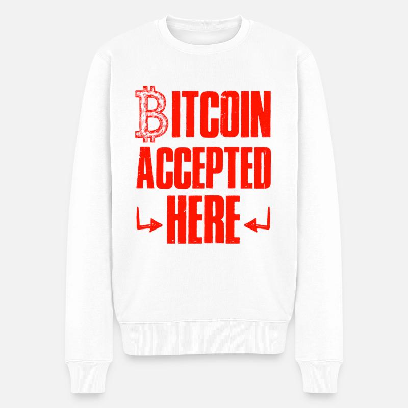 bitcoin accepté - Pull Premium bio Homme - blanc