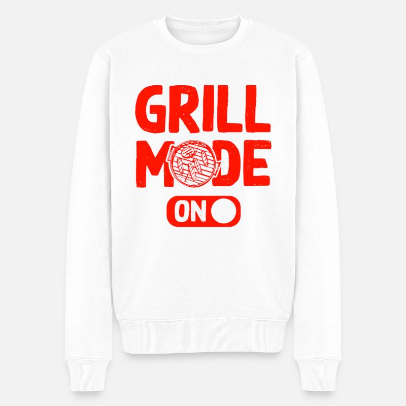 grill mode on - Männer Premium Bio Pullover - Weiß
