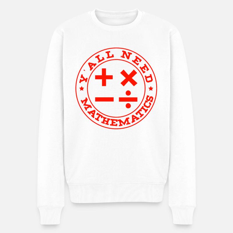 mathématiques - Pull Premium bio Homme - blanc