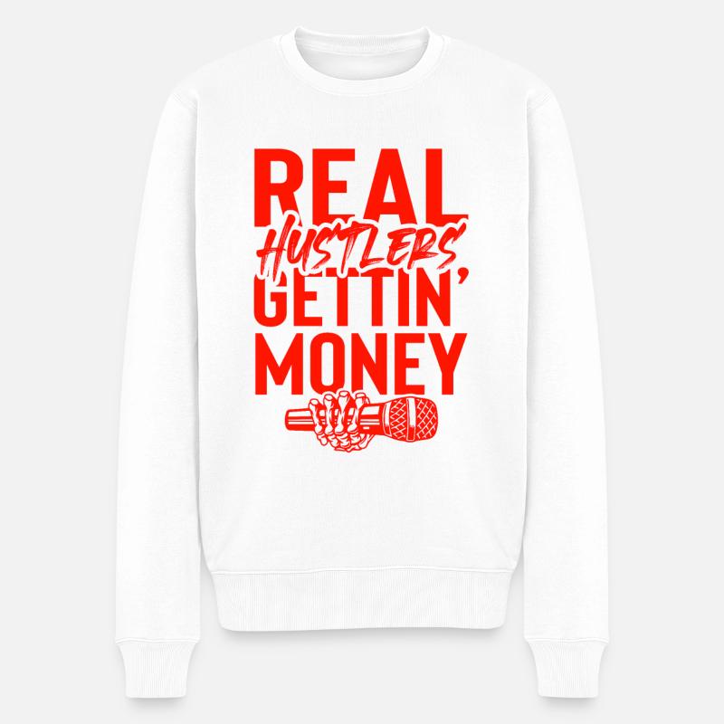Gangster Rap money - Männer Premium Bio Pullover - Weiß
