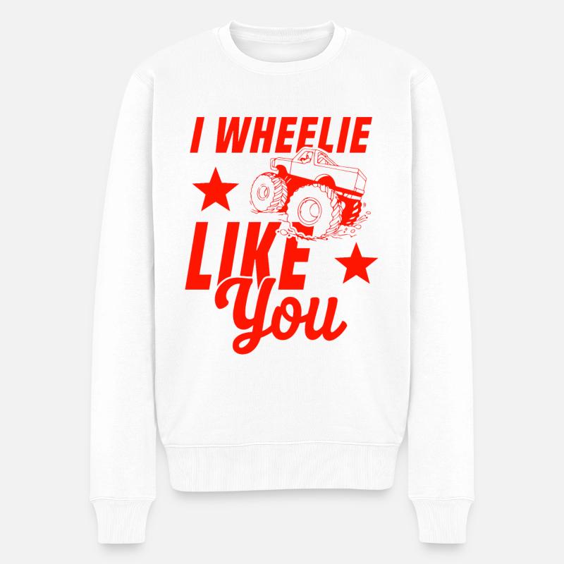 truck wheel - Männer Premium Bio Pullover - Weiß