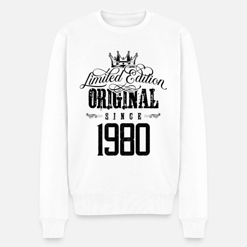 1980 limited edition - Männer Premium Bio Pullover - Weiß