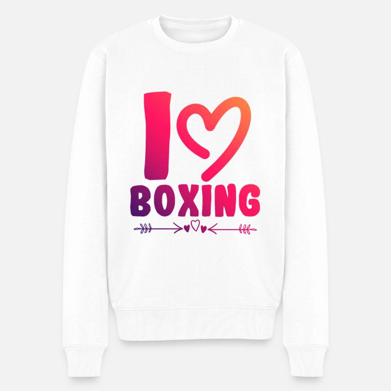 J’adore la boxe - Pull Premium bio Homme - blanc