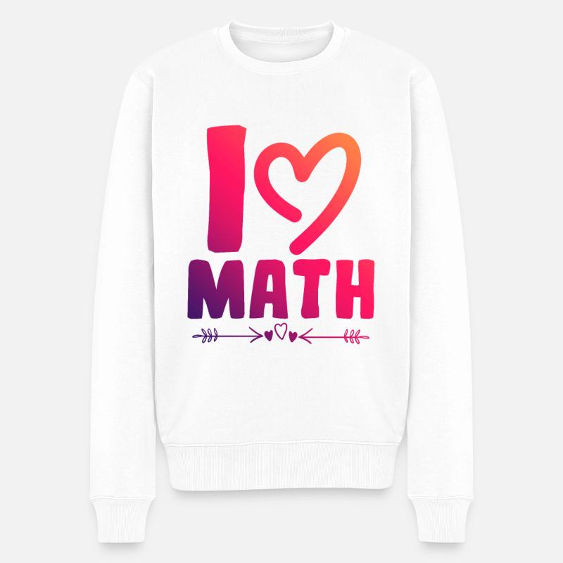 Ich liebe Mathe - Männer Premium Bio Pullover - Weiß