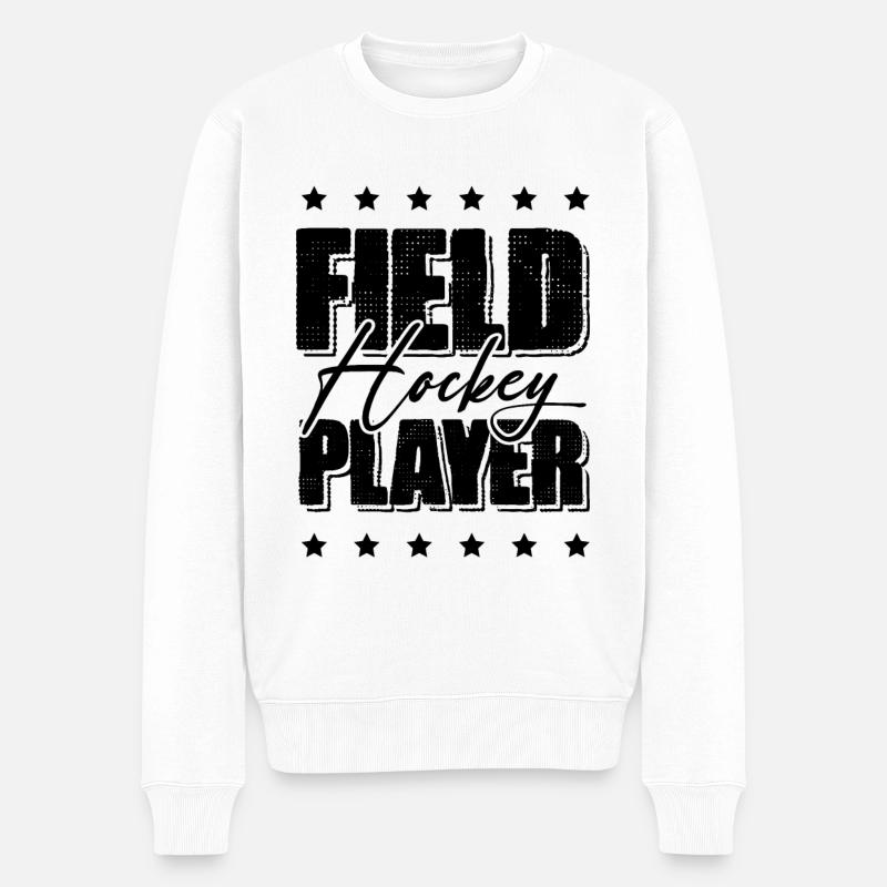 Fieldhockey spieler - Männer Premium Bio Pullover - Weiß