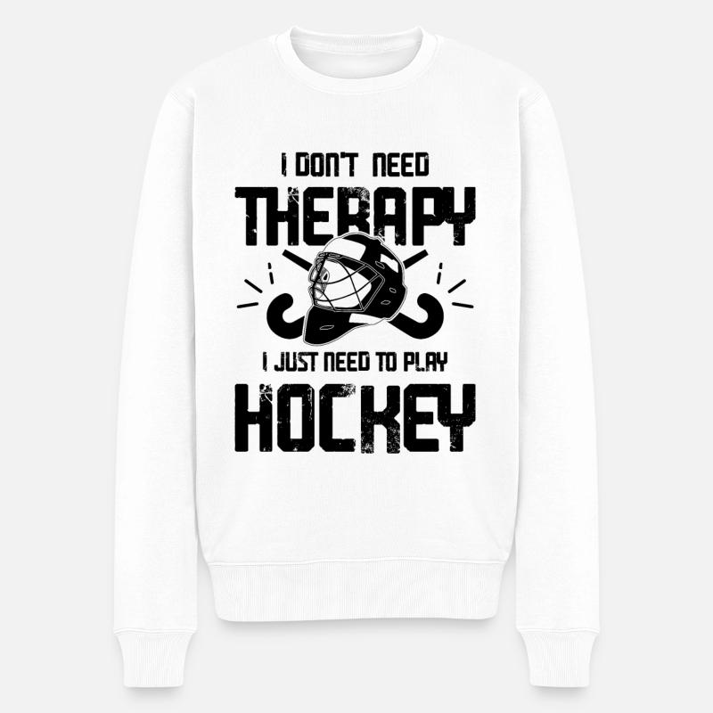 feldhockey therapy - Männer Premium Bio Pullover - Weiß