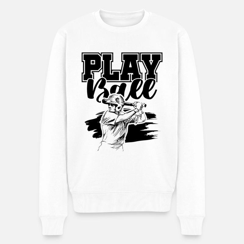 baseball sport - Männer Premium Bio Pullover - Weiß
