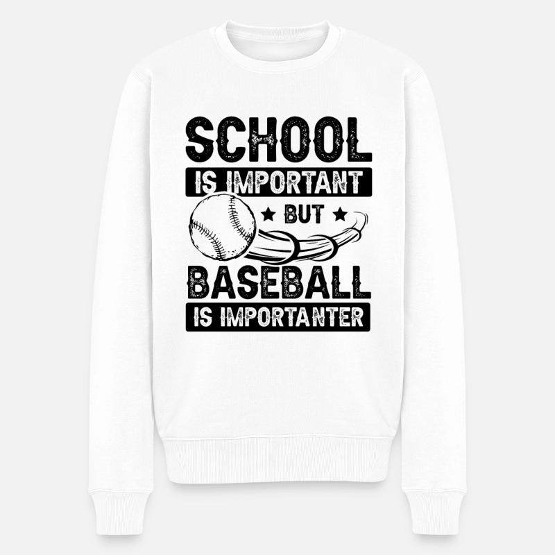 baseball school - Männer Premium Bio Pullover - Weiß