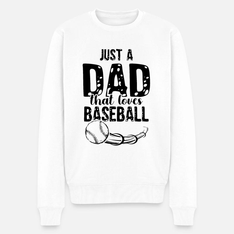 baseball dad - Männer Premium Bio Pullover - Weiß