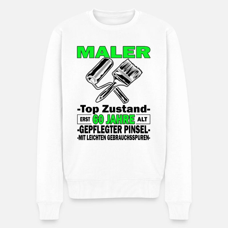 Maler Top Zustand - 60. Geburtstag - Männer Premium Bio Pullover - Weiß
