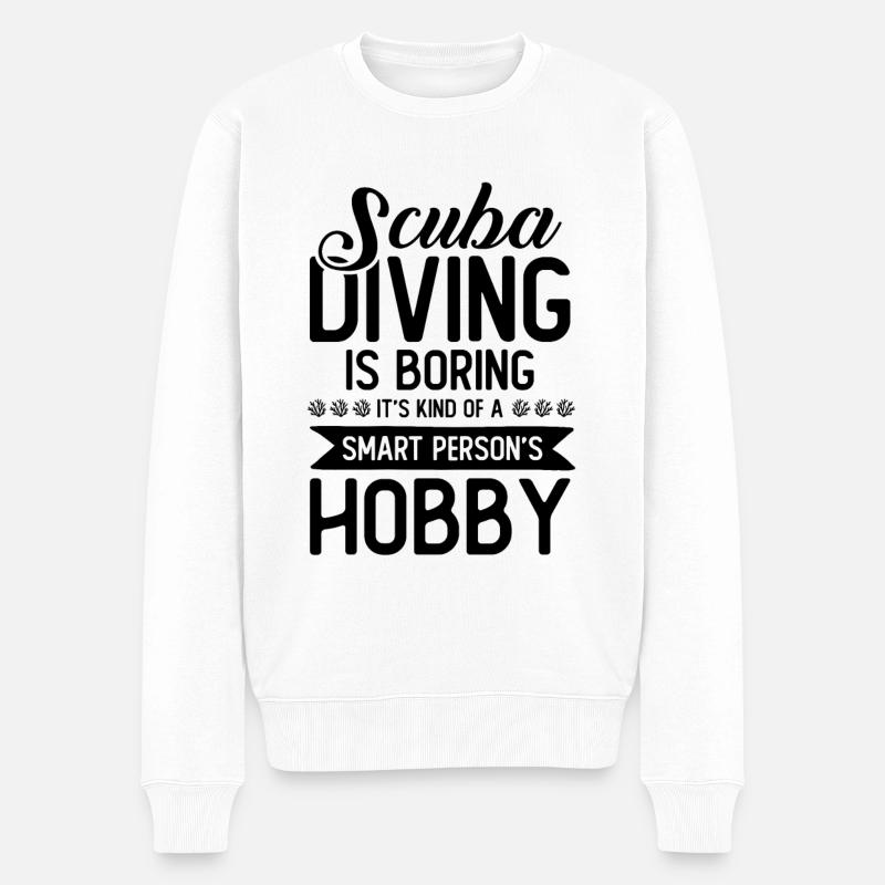 tauchen hobby scuba diving - Männer Premium Bio Pullover - Weiß