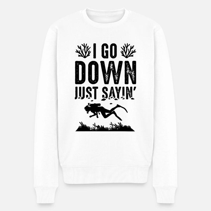 Plongée Drôle de dicton - Pull Premium bio Homme - blanc