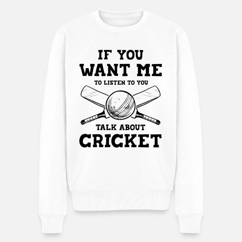 cricket sport - Männer Premium Bio Pullover - Weiß