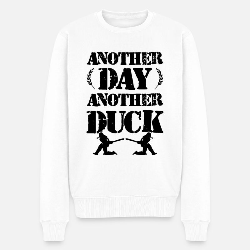 cricket duck - Männer Premium Bio Pullover - Weiß