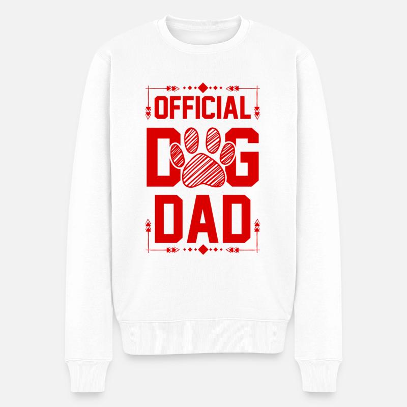 Hunde Papa Spruch - Männer Premium Bio Pullover - Weiß