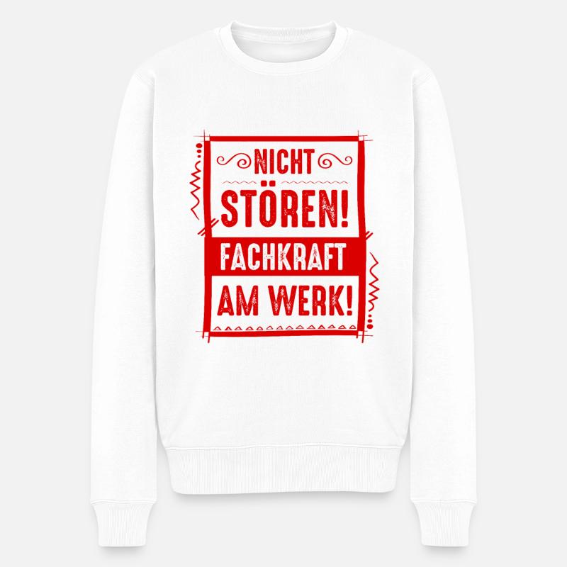 Fachkraft am Werk - Männer Premium Bio Pullover - Weiß