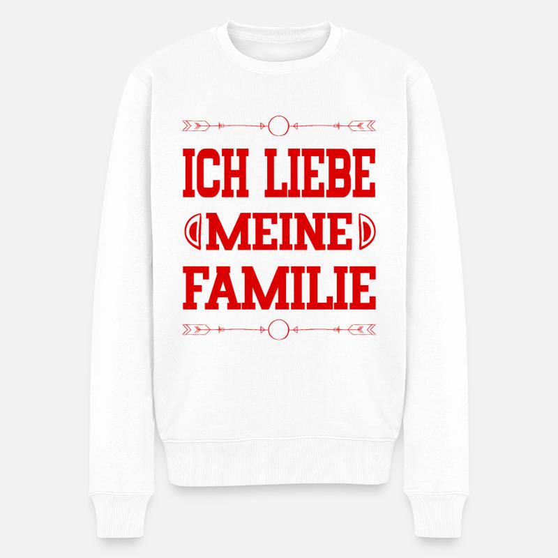 Ich Liebe Meine Familie - Männer Premium Bio Pullover - Weiß