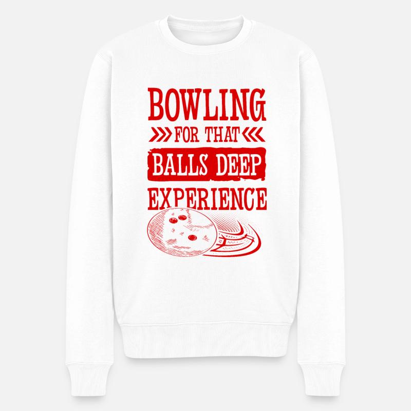 Bowling Experiment - Männer Premium Bio Pullover - Weiß