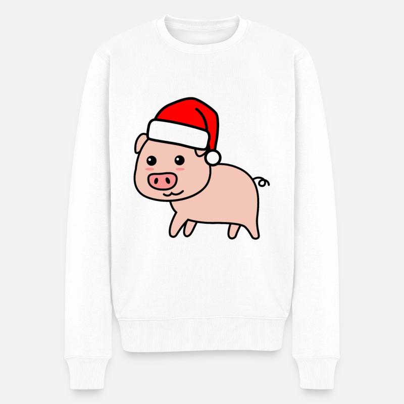 Pig Comic Noël Noël - Pull Premium bio Homme - blanc