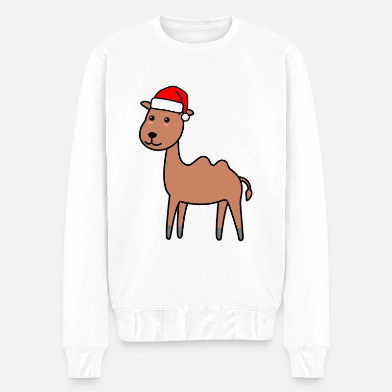 Kamel Comic Weihnachten Xmas - Männer Premium Bio Pullover - Weiß