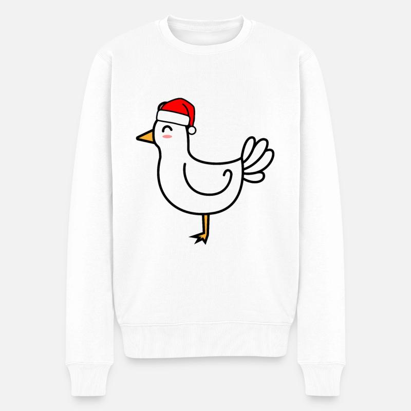Huhn Comic Weihnachten Xmas - Männer Premium Bio Pullover - Weiß
