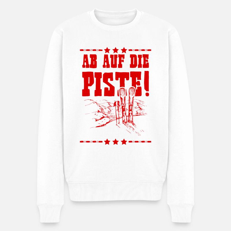 ab auf die piste - Männer Premium Bio Pullover - Weiß