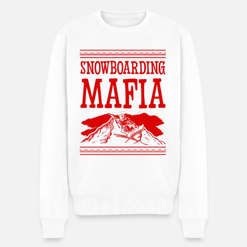 Mafia du snowboard - Pull Premium bio Homme - blanc