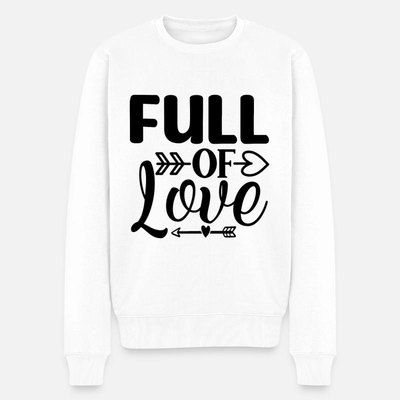 Full of Love - Männer Premium Bio Pullover - Weiß