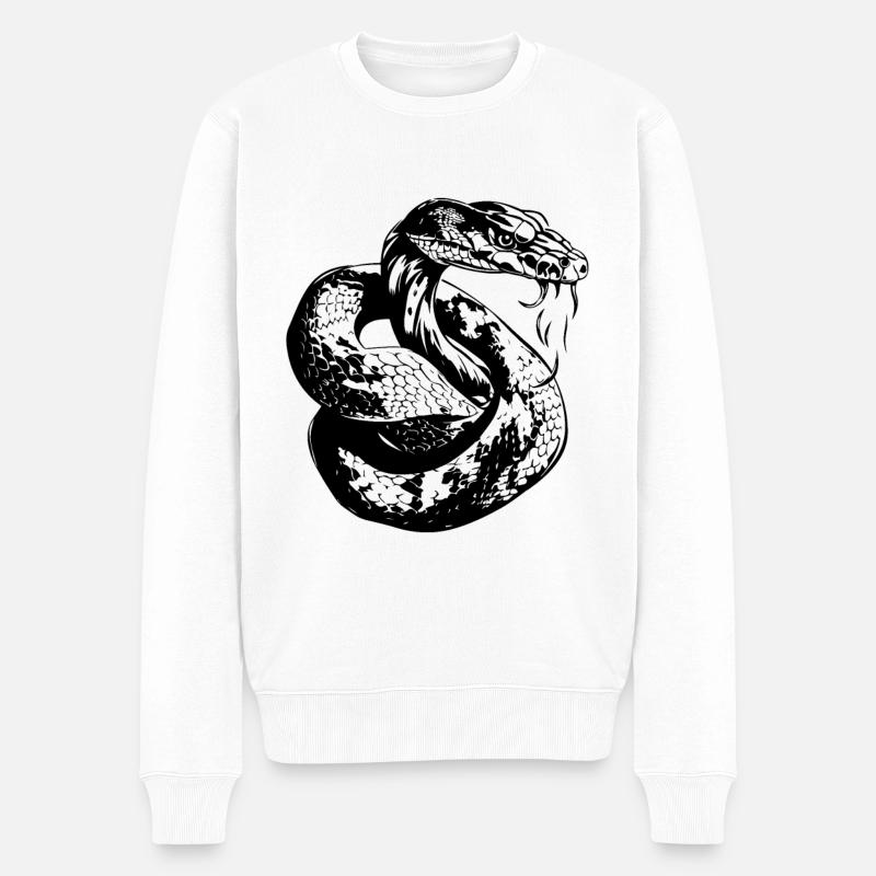 Tatouage de serpent Cobra - Pull Premium bio Homme - blanc