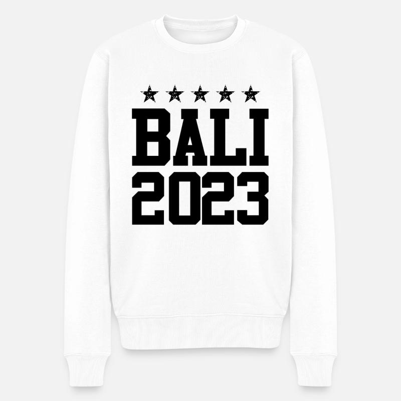 Bali 2023 - Männer Premium Bio Pullover - Weiß