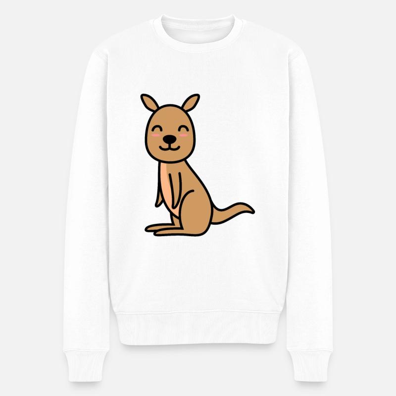 Kangaroo Comic - Männer Premium Bio Pullover - Weiß